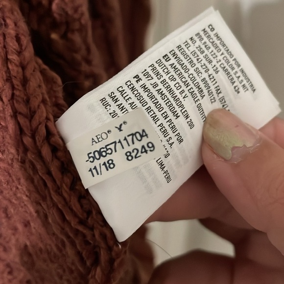 American Eagle Western Boho Fringe Open Cable Knit Cardigan Size XS - Picture 10 of 11